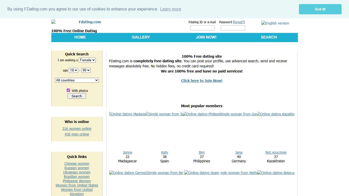 100% free dating site Fdating.com.